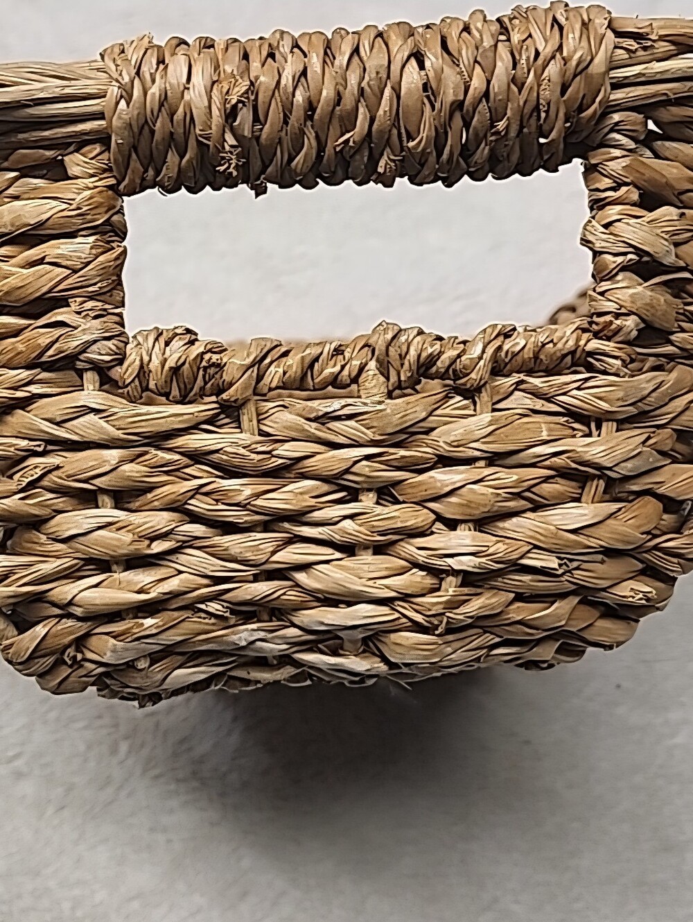 Natural Woven Rectangular Storage Basket - Tan, Wicker Basket With Handles - Picture 3 of 14